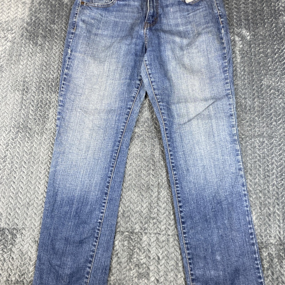 Levi's Jeans Women 14 M Blue 505 Straight Medium Wash Mid Rise Stretch Denim